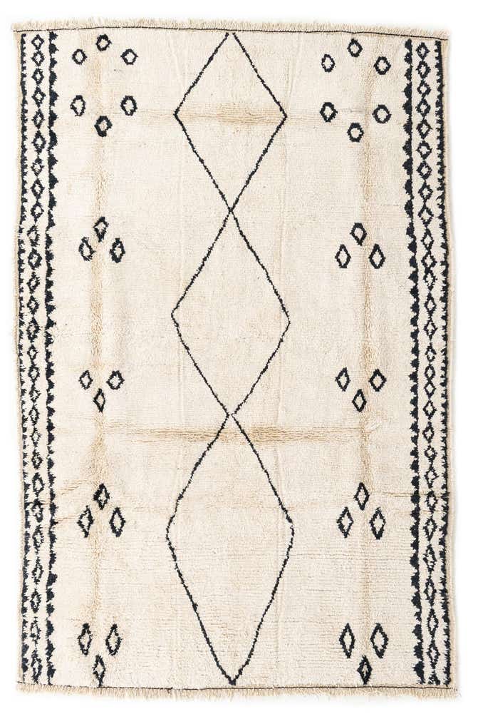 6' 2 x 9' 3 Hand Knotted Moroccan Wool Rug