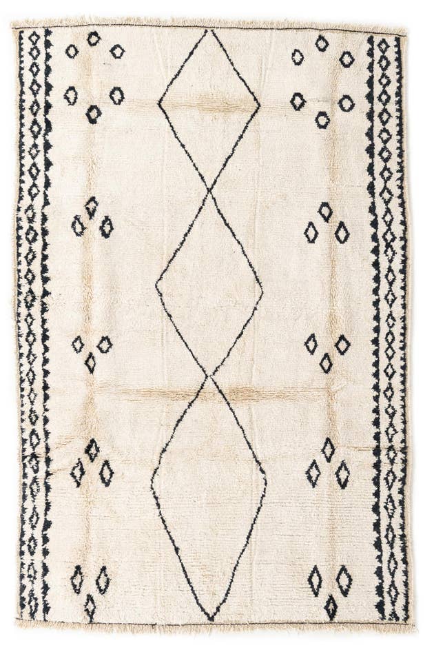 Detail image of 6' 2 x 9' 3 Hand Knotted Moroccan Wool Rug