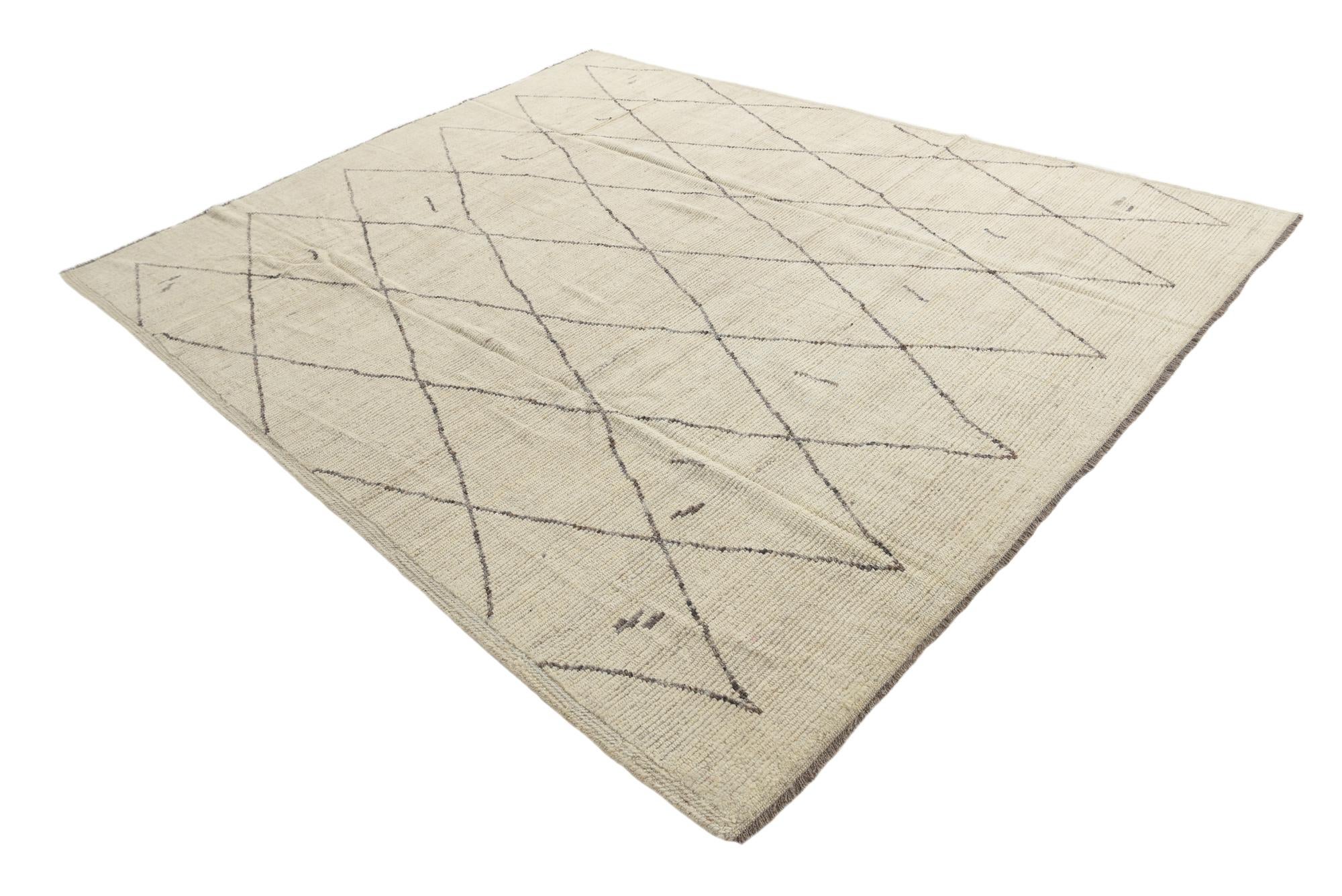 8' 1 x 10' 1 Hand Knotted Moroccan Wool Rug