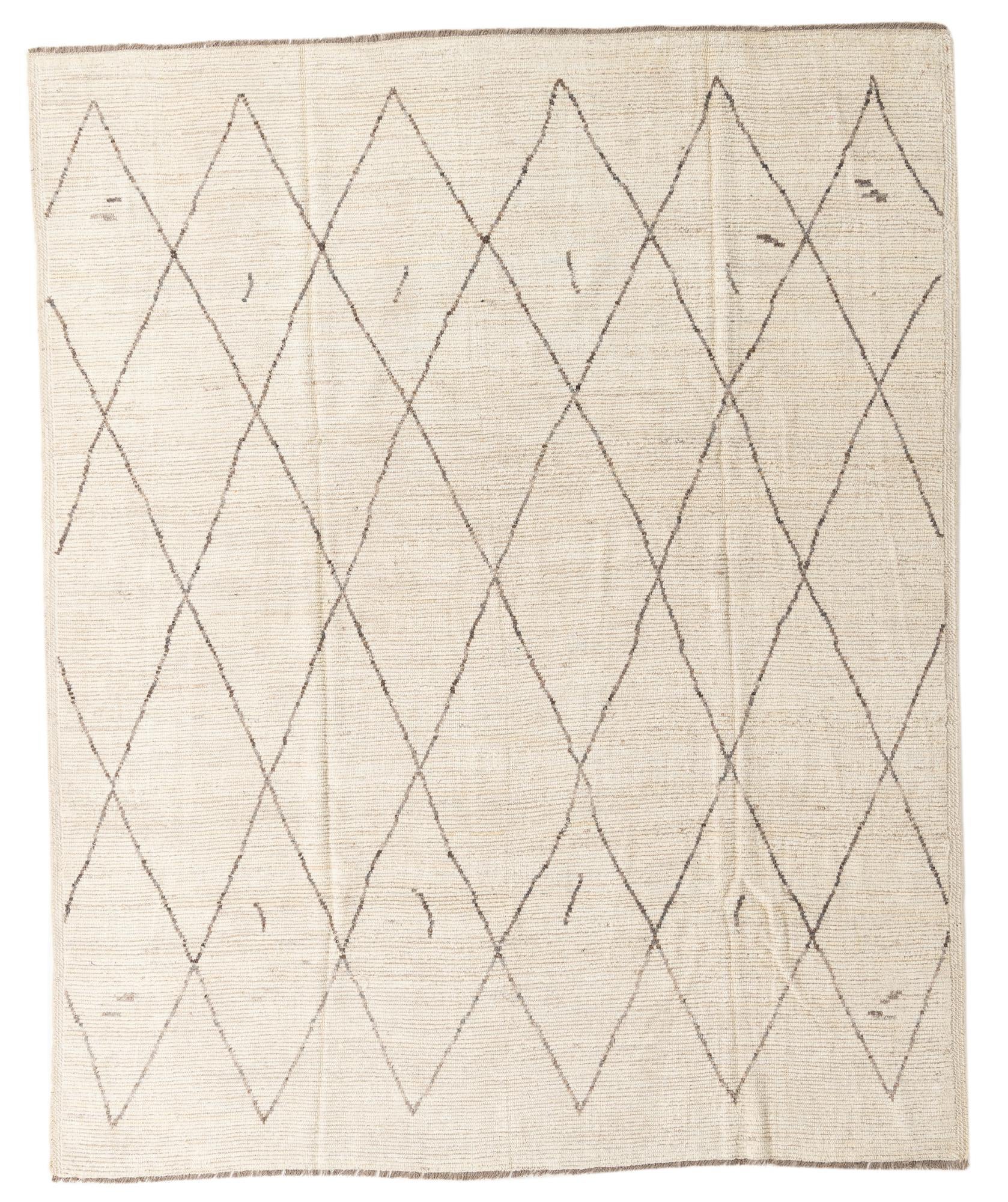 8' 1 x 10' 1 Hand Knotted Moroccan Wool Rug