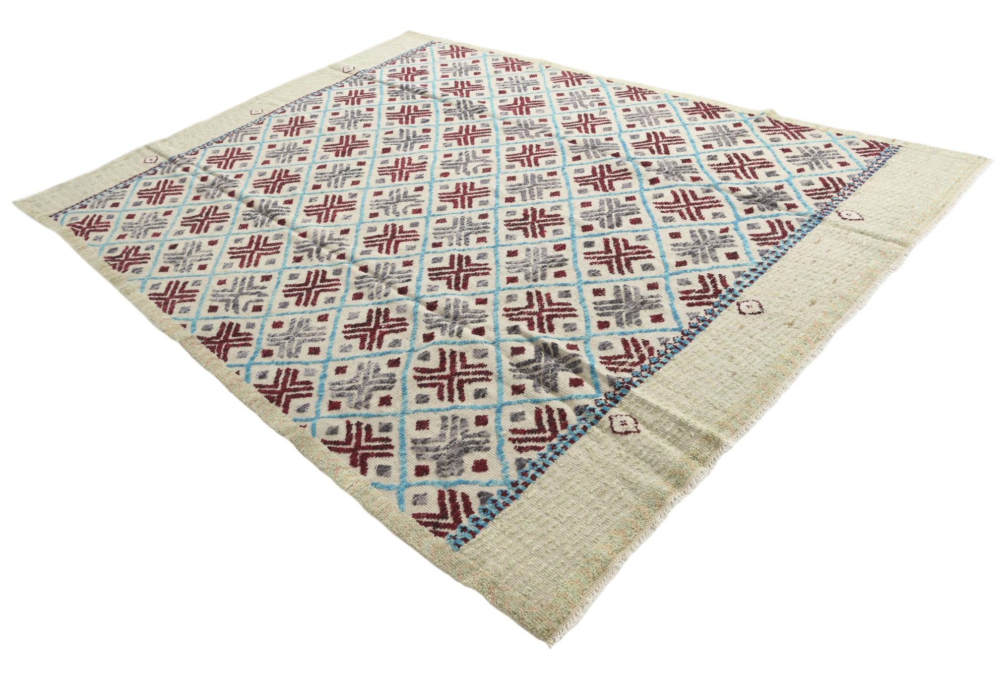 7' 9 x 10' 6 Hand Knotted Moroccan Wool Rug