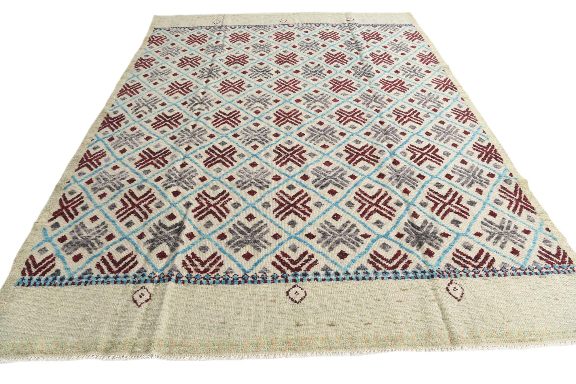 7' 9 x 10' 6 Hand Knotted Moroccan Wool Rug