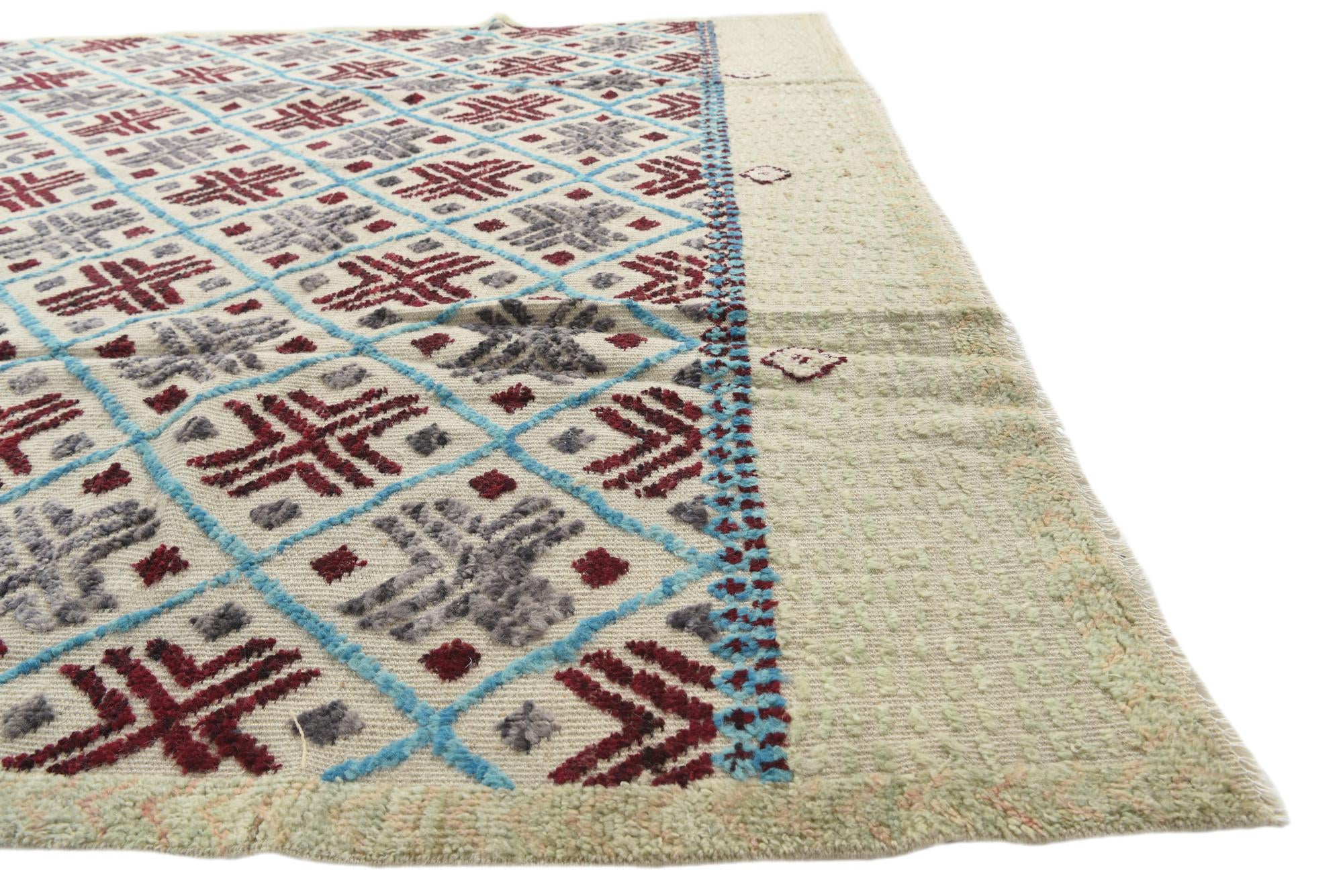 7' 9 x 10' 6 Hand Knotted Moroccan Wool Rug
