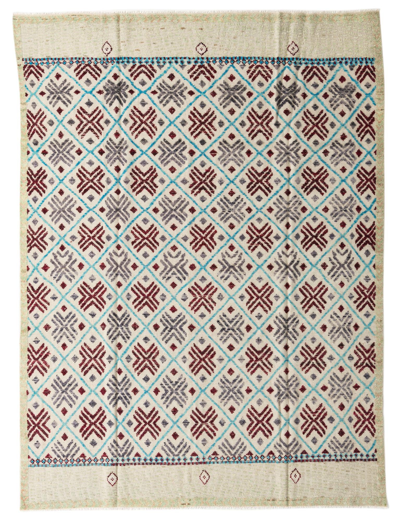 7' 9 x 10' 6 Hand Knotted Moroccan Wool Rug