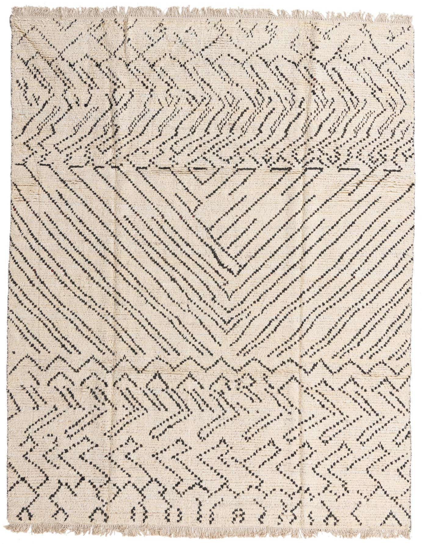 8' x 11' 2 Hand Knotted Moroccan Wool Rug