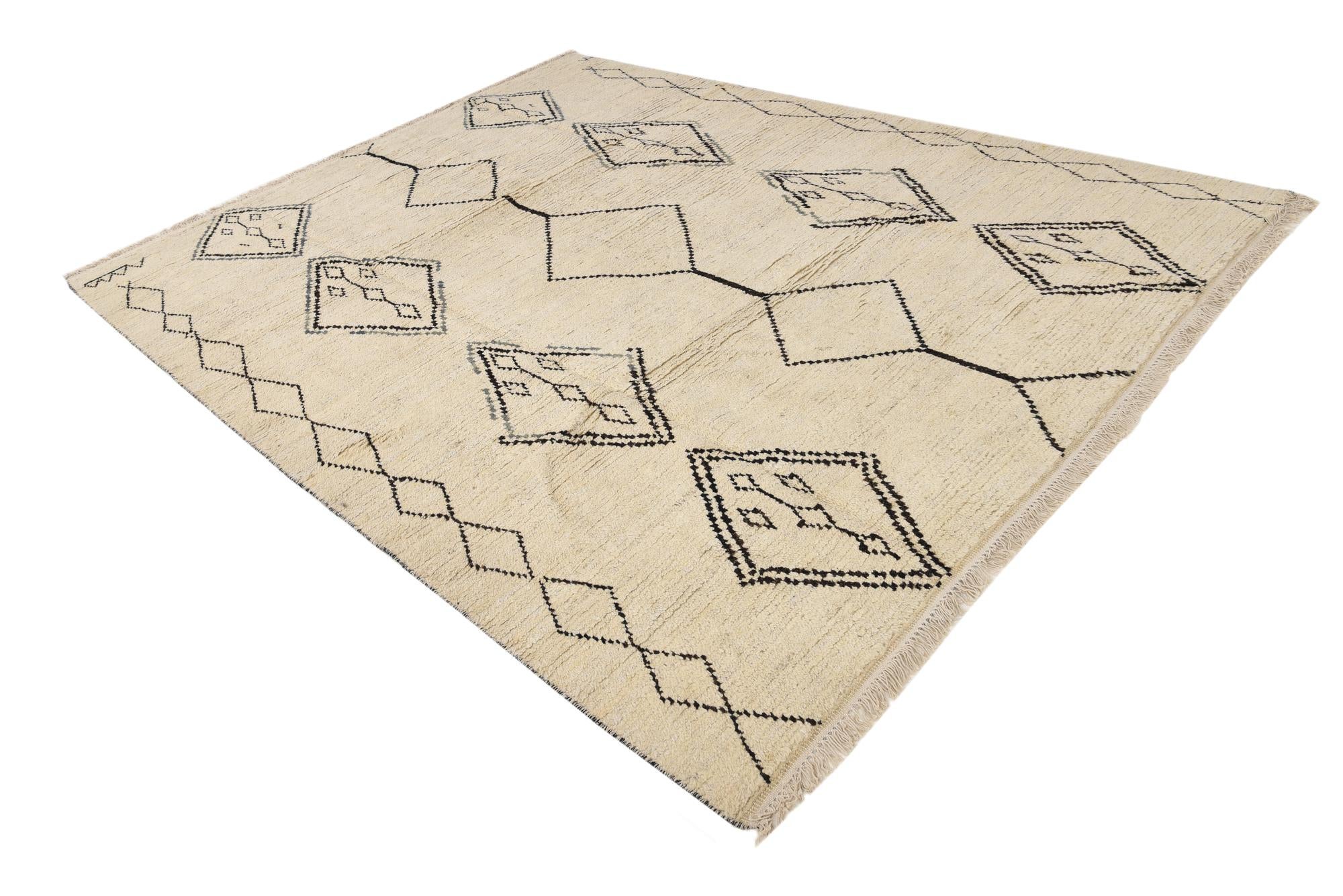8' 3 x 11' Hand Knotted Moroccan Wool Rug