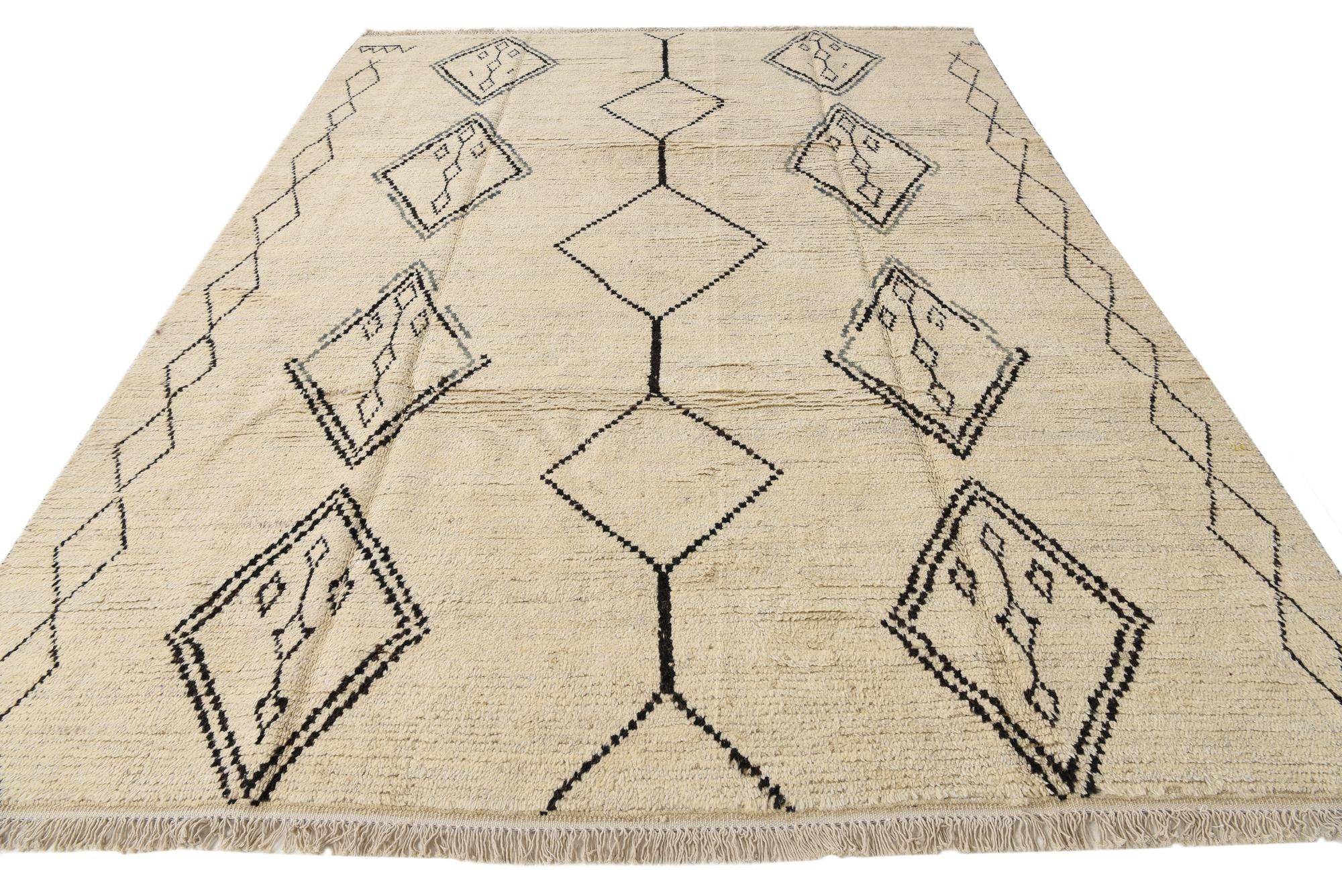 8' 3 x 11' Hand Knotted Moroccan Wool Rug