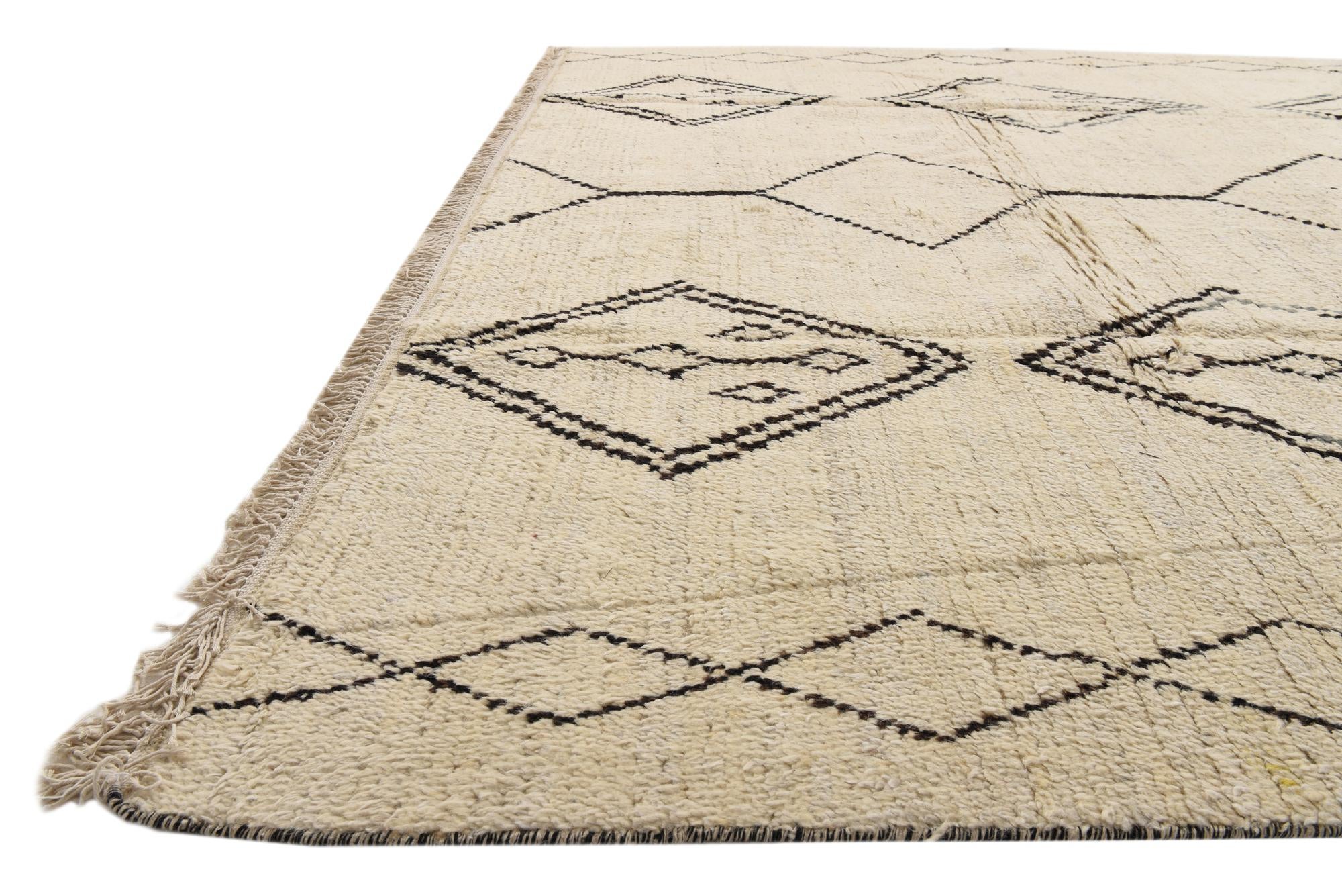 8' 3 x 11' Hand Knotted Moroccan Wool Rug