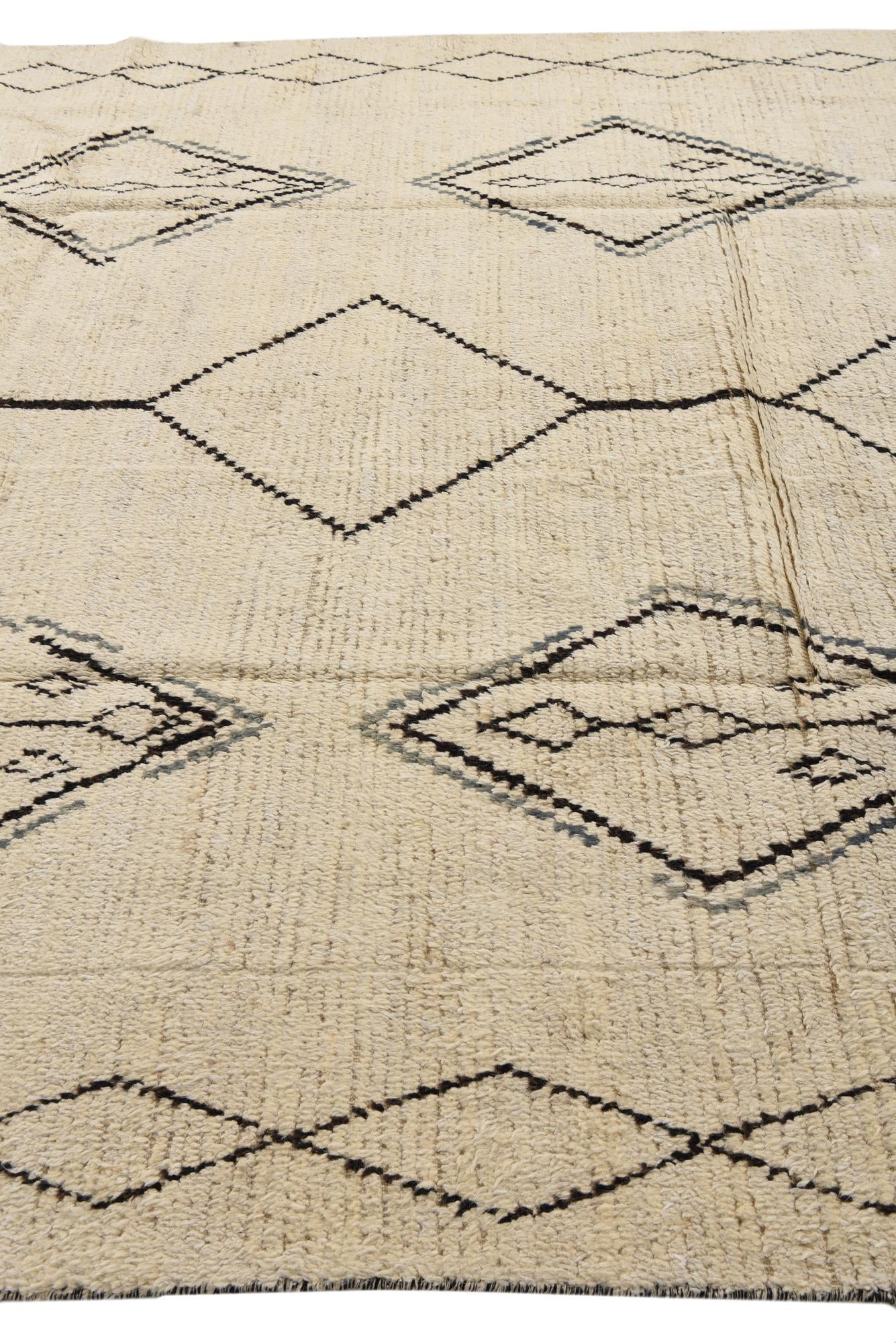 8' 3 x 11' Hand Knotted Moroccan Wool Rug