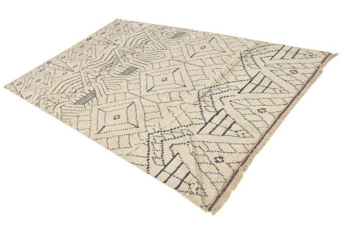 6' x 10' Hand Knotted Moroccan Wool Rug