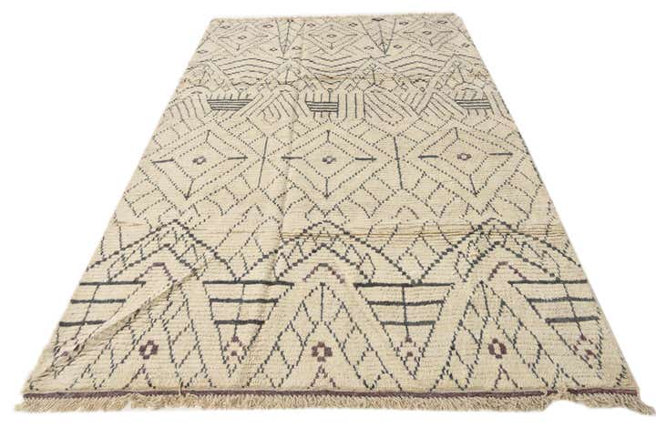 6' x 10' Hand Knotted Moroccan Wool Rug