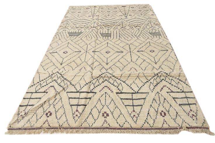 Detail image of 6' x 10' Hand Knotted Moroccan Wool Rug