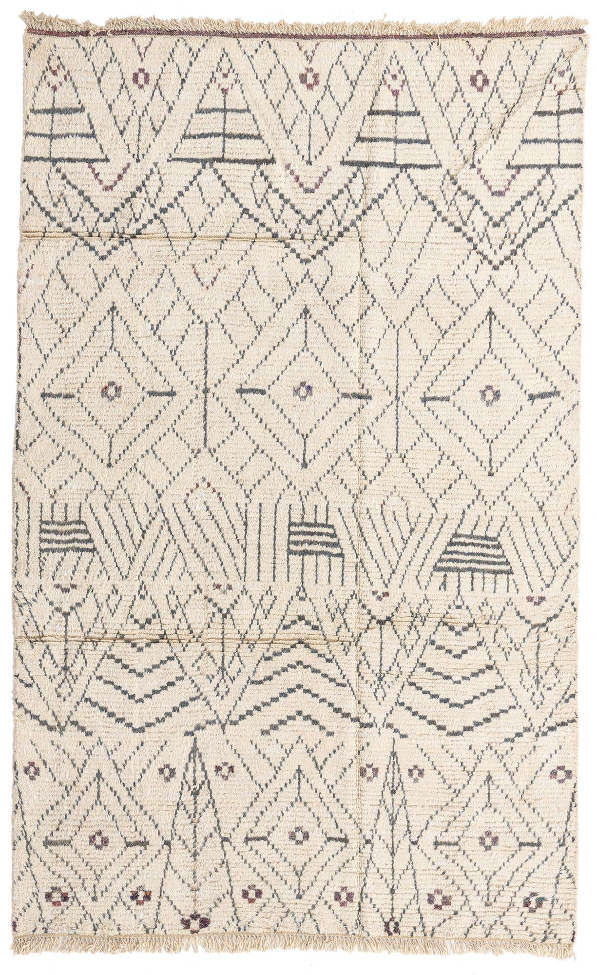 6' x 10' Hand Knotted Moroccan Wool Rug