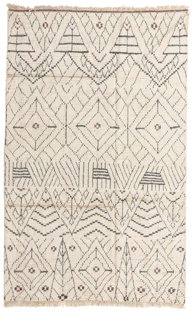 6' x 10' Hand Knotted Moroccan Wool Rug