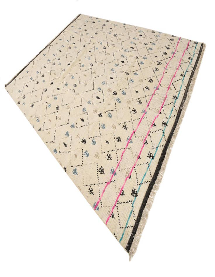 Detail image of 9' x 13'  Hand Knotted Moroccan Wool Rug