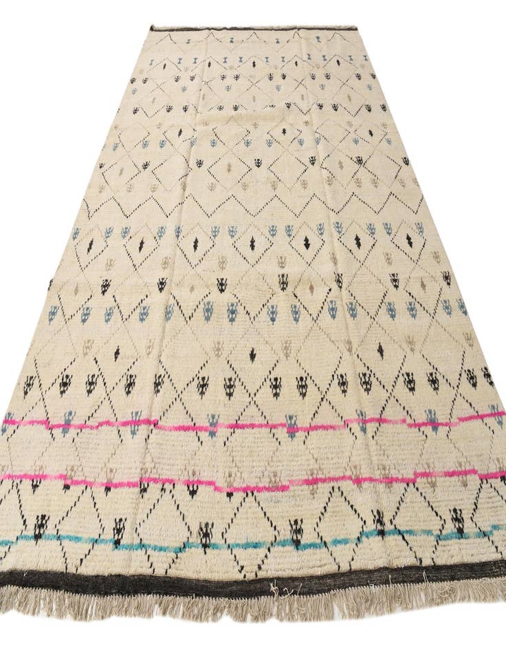 Detail image of 9' x 13'  Hand Knotted Moroccan Wool Rug