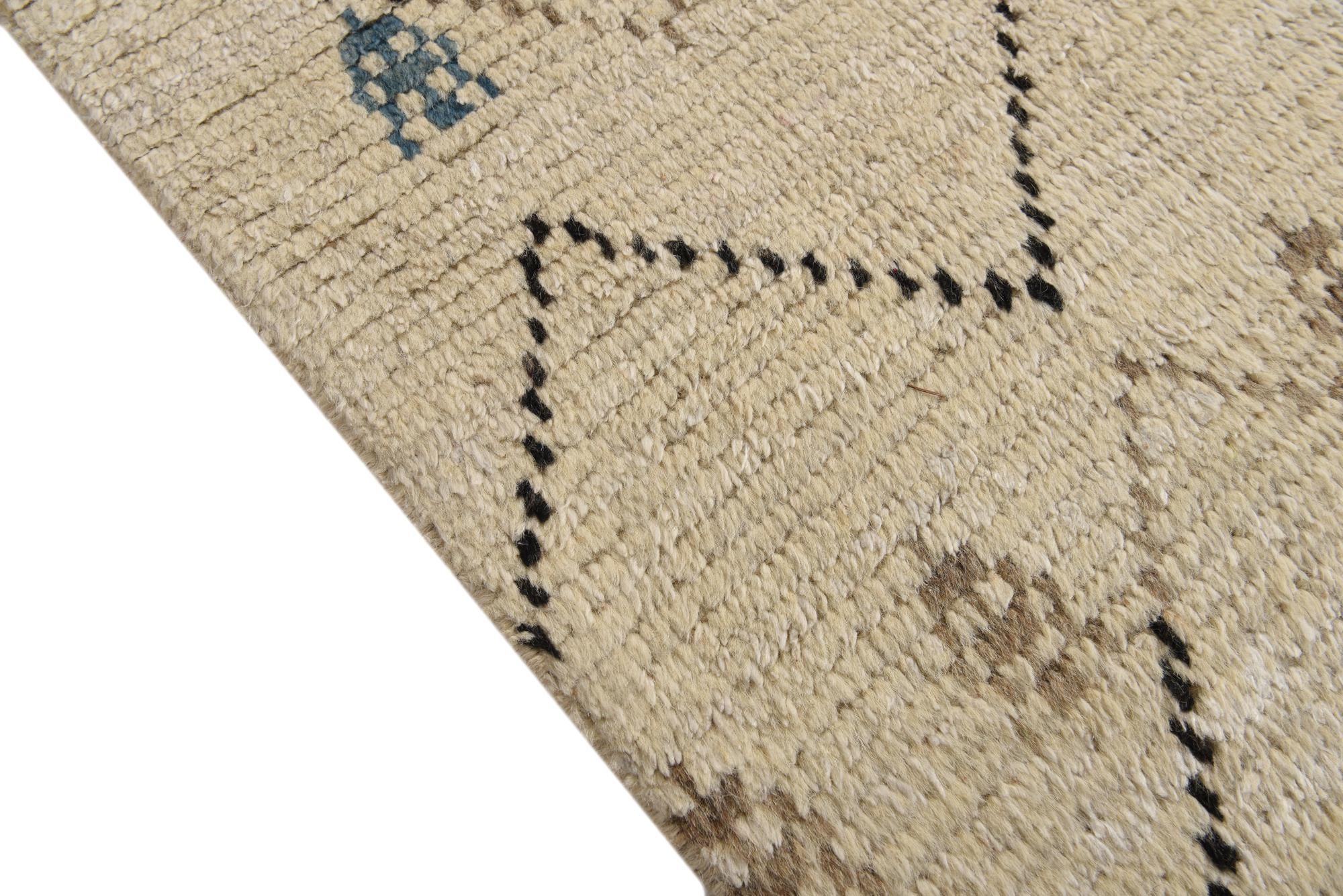 275cm x 395cm anudado a mano marroquí Alfombra Lana