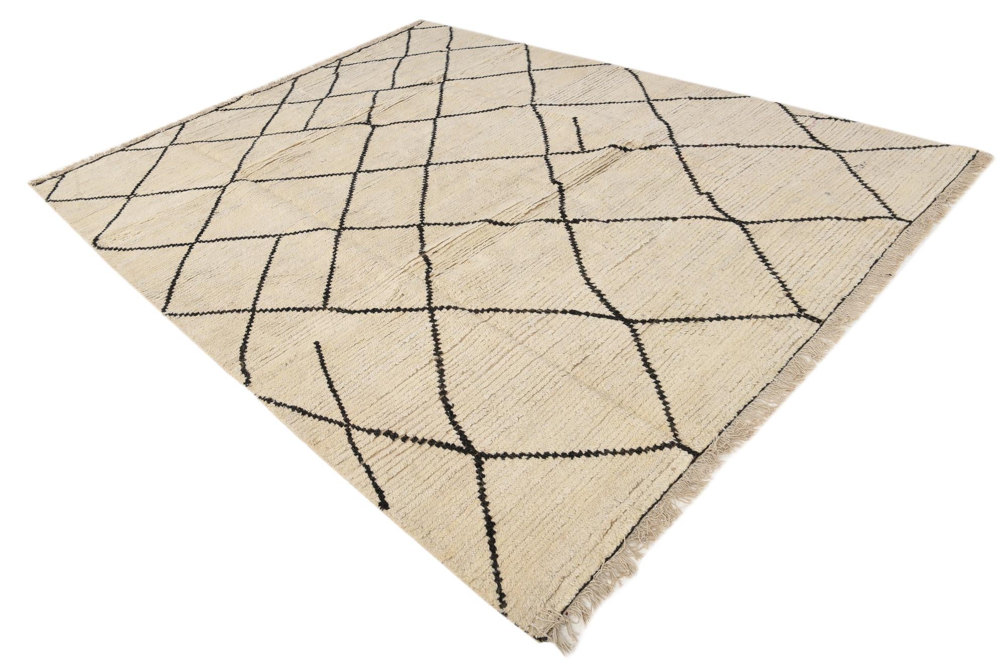 7' 11 x 10' 4 Hand Knotted Moroccan Wool Rug
