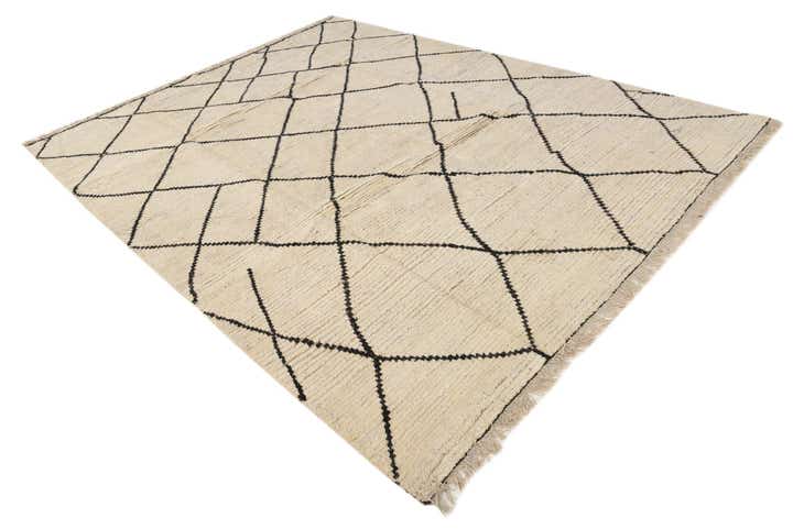 7' 11 x 10' 4 Hand Knotted Moroccan Wool Rug