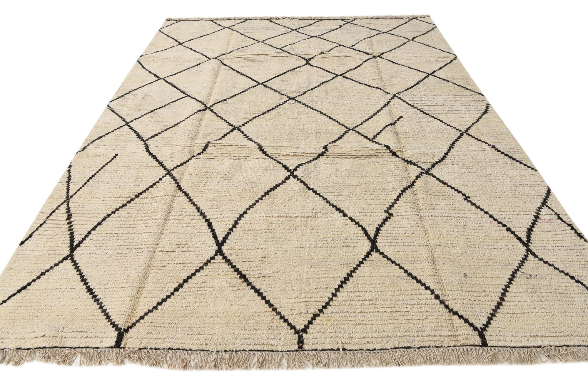7' 11 x 10' 4 Hand Knotted Moroccan Wool Rug