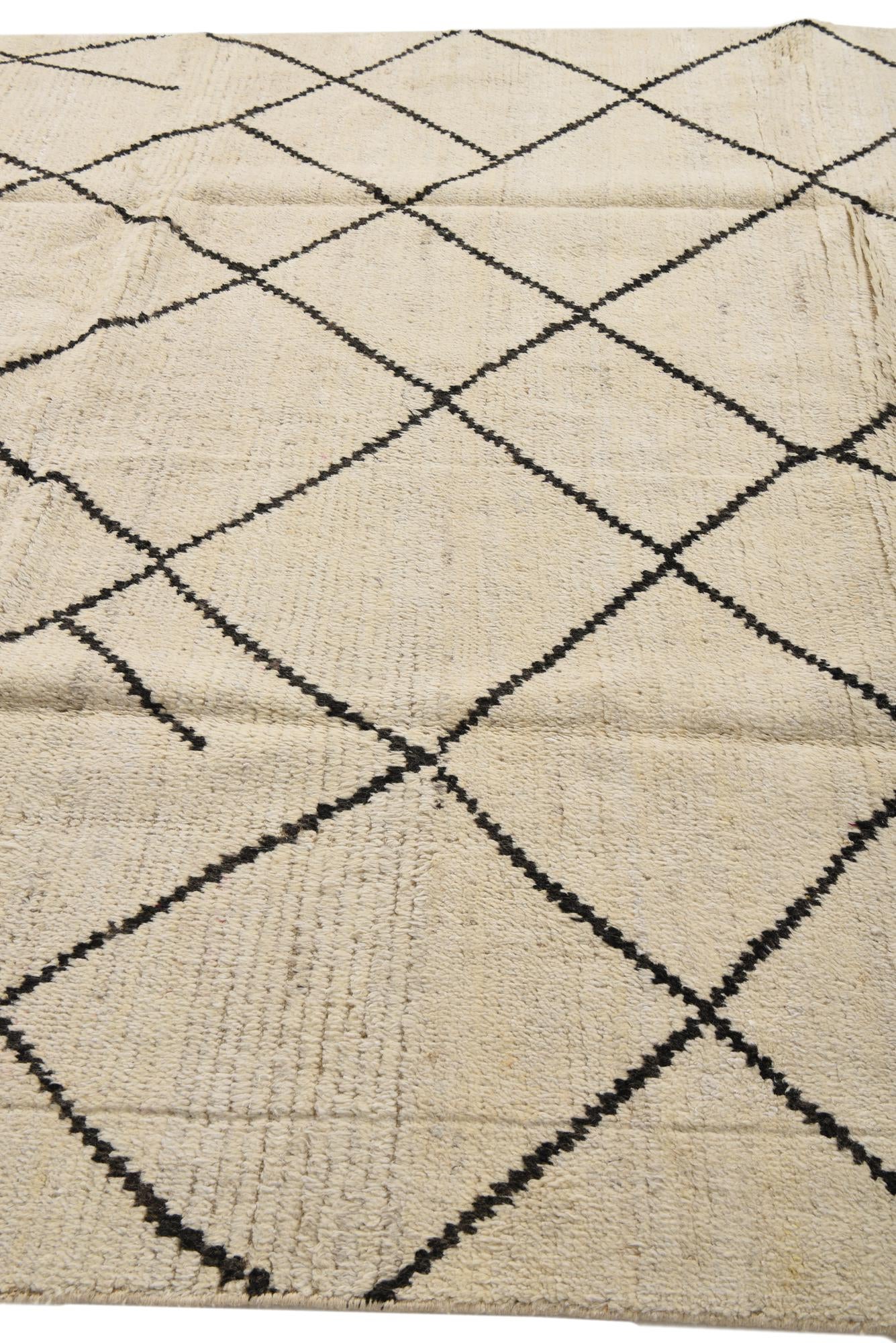 7' 11 x 10' 4 Hand Knotted Moroccan Wool Rug