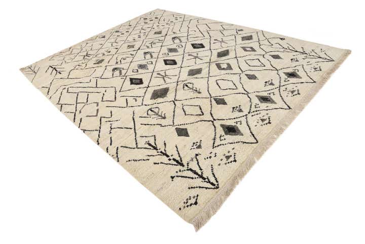 8' 1 x 9' 11 Hand Knotted Moroccan Wool Rug