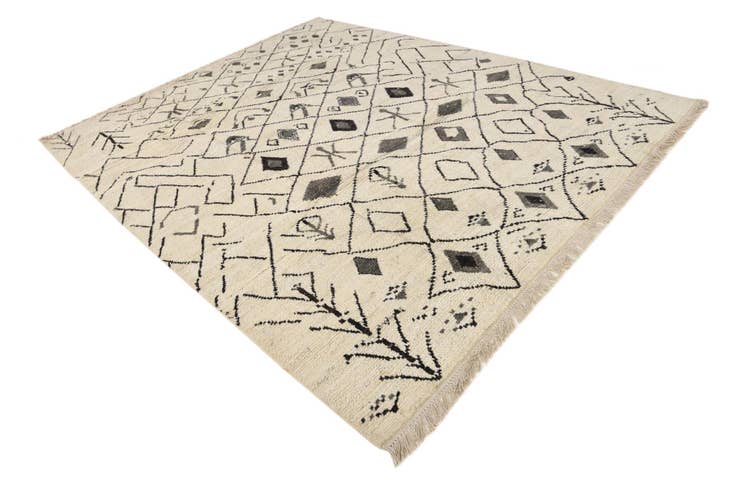 Detail image of 8' 1 x 9' 11 Hand Knotted Moroccan Wool Rug