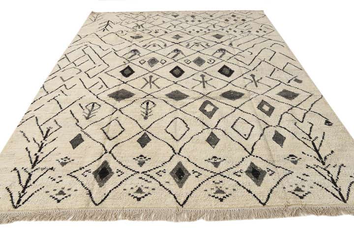 8' 1 x 9' 11 Hand Knotted Moroccan Wool Rug