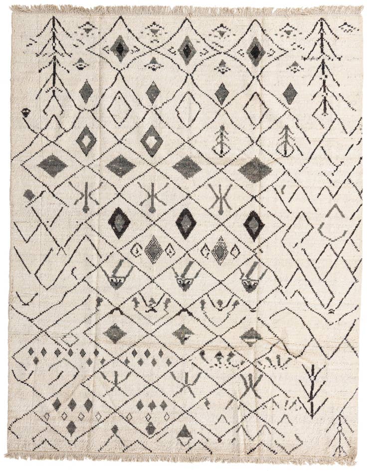 Detail image of 8' 1 x 9' 11 Hand Knotted Moroccan Wool Rug