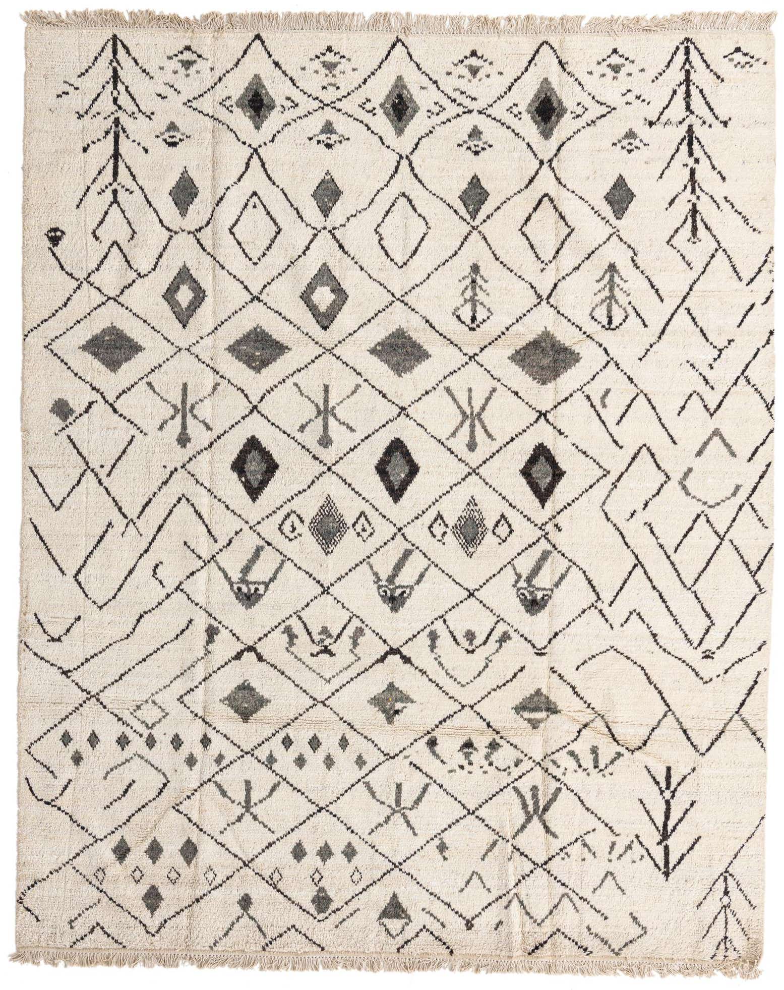 8' 1 x 9' 11 Hand Knotted Moroccan Wool Rug