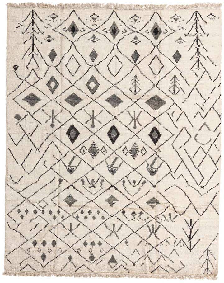 8' 1 x 9' 11 Hand Knotted Moroccan Wool Rug