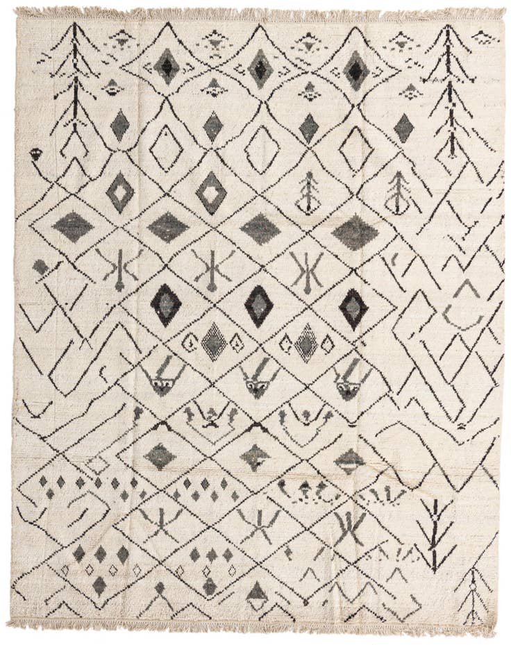 Detail image of 8' 1 x 9' 11 Hand Knotted Moroccan Wool Rug