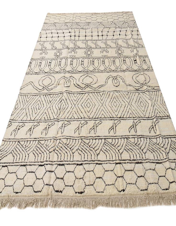 Detail image of 8' 2 x 10'  Hand Knotted Moroccan Wool Rug