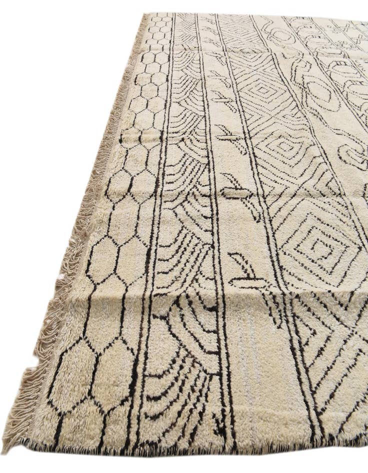 Detail image of 8' 2 x 10'  Hand Knotted Moroccan Wool Rug