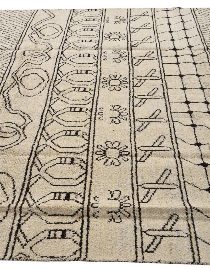 Detail image of 8' 2 x 10'  Hand Knotted Moroccan Wool Rug