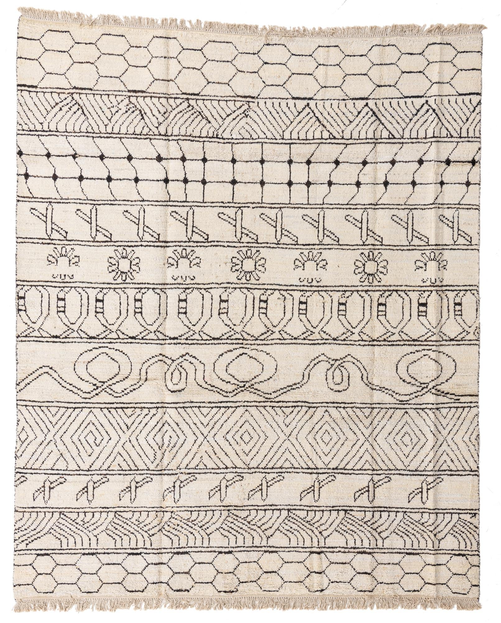 8' 2 x 10' Hand Knotted Moroccan Wool Rug