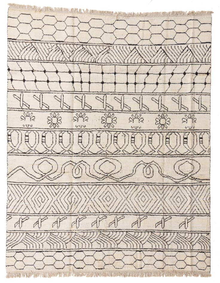 Detail image of 8' 2 x 10' Hand Knotted Moroccan Wool Rug