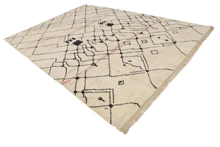 8' 11 x 12' 6 Hand Knotted Moroccan Wool Rug