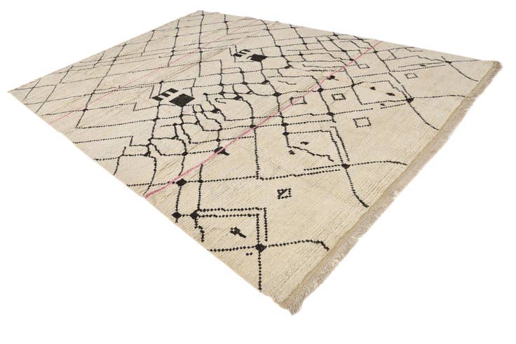 Detail image of 8' 11 x 12' 6 Hand Knotted Moroccan Wool Rug