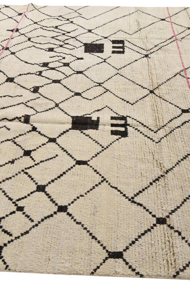 Detail image of 8' 11 x 12' 6 Hand Knotted Moroccan Wool Rug