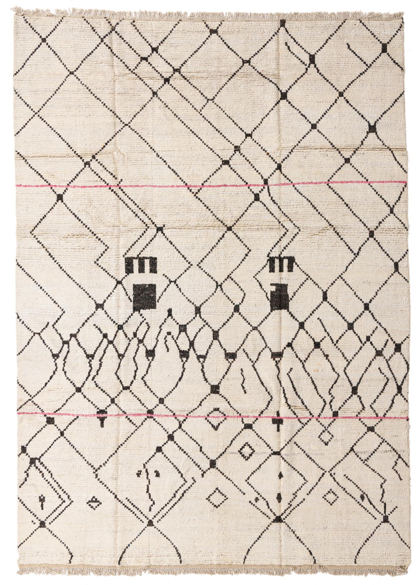 8' 11 x 12' 6 Hand Knotted Moroccan Wool Rug
