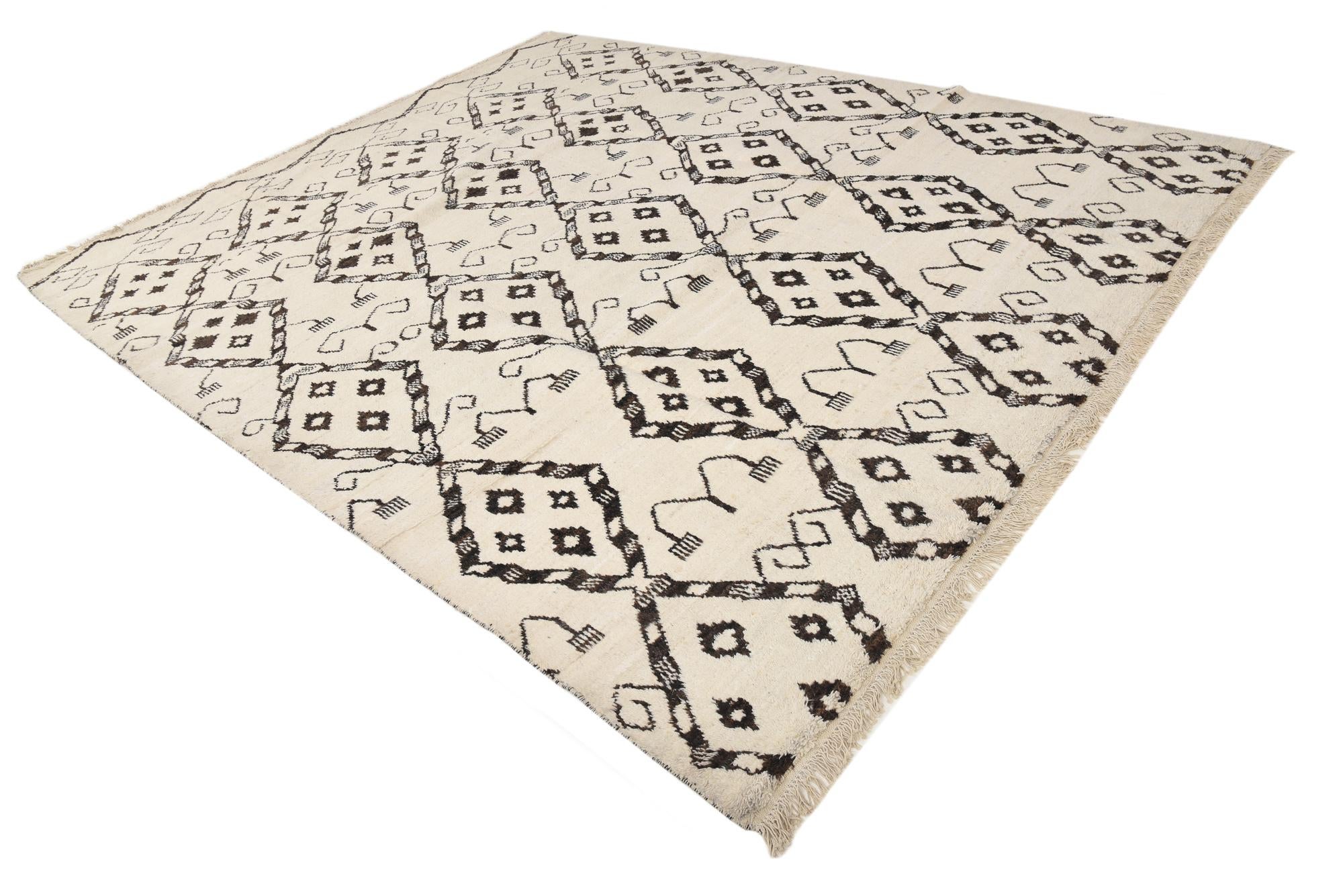 9' 3 x 11' 4 Hand Knotted Moroccan Wool Rug