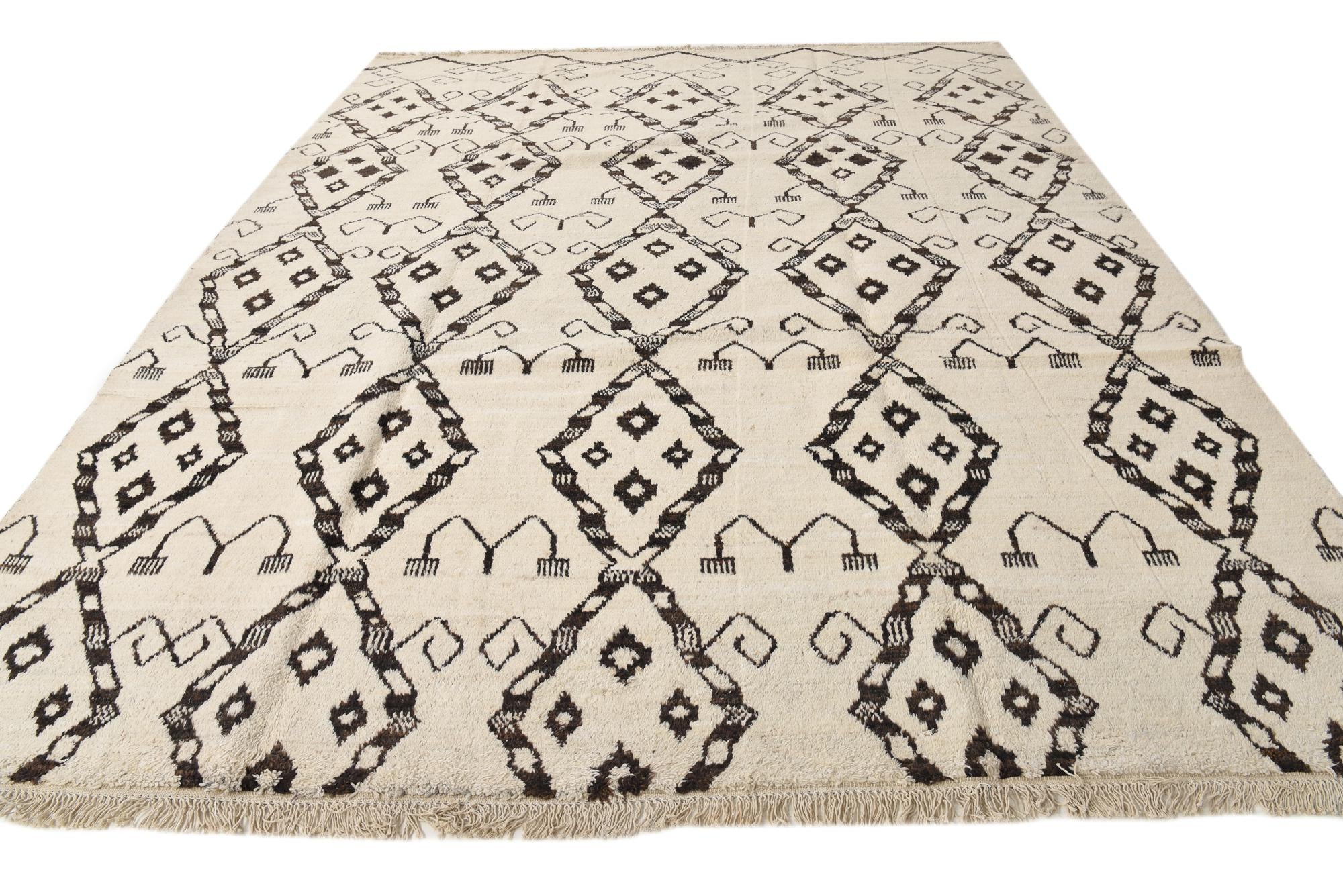 9' 3 x 11' 4 Hand Knotted Moroccan Wool Rug
