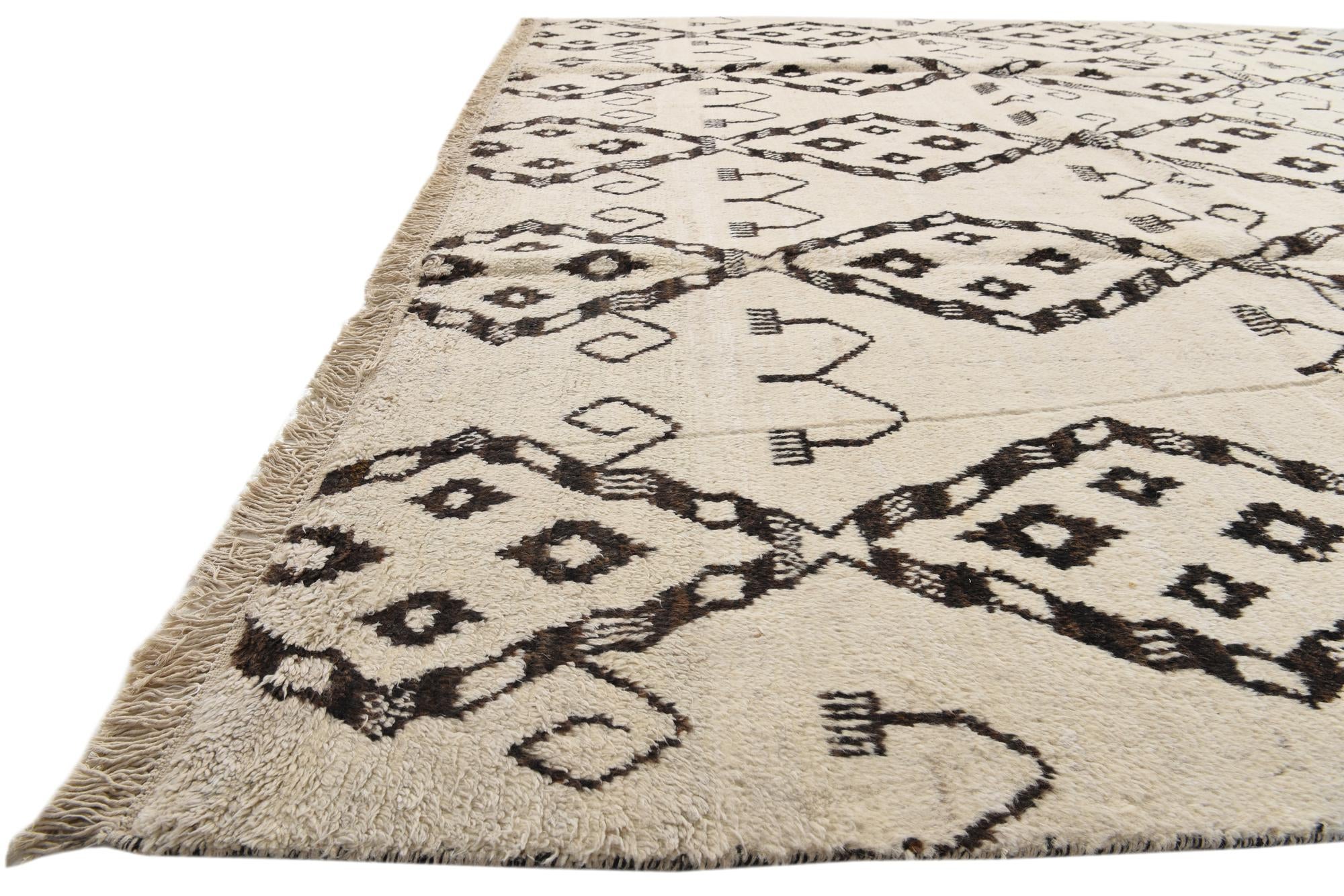 9' 3 x 11' 4 Hand Knotted Moroccan Wool Rug