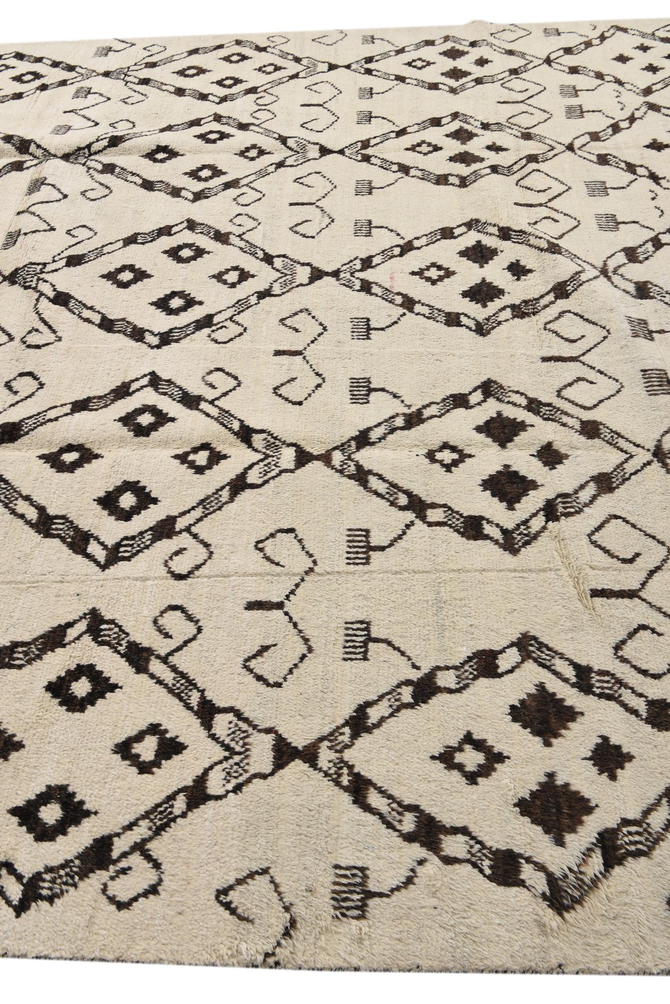 9' 3 x 11' 4 Hand Knotted Moroccan Wool Rug