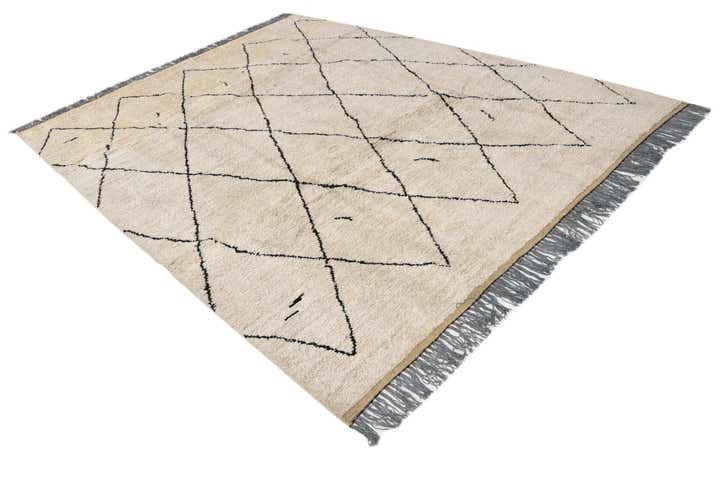 8' x 10' 5 Hand Knotted Moroccan Wool Rug