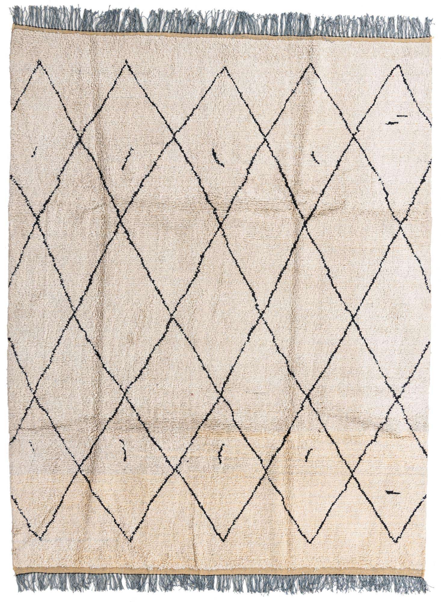 8' x 10' 5 Hand Knotted Moroccan Wool Rug