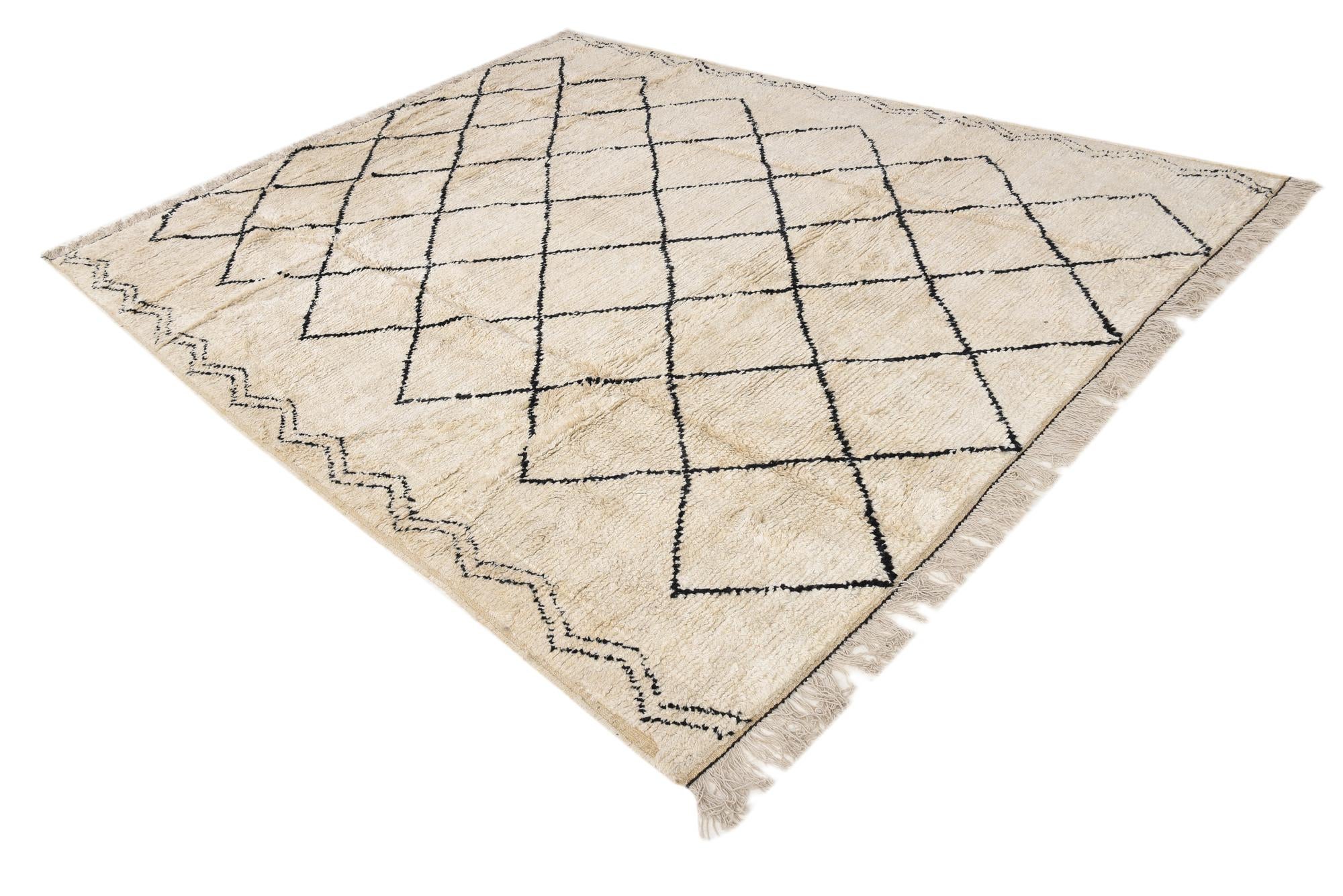 7' 11 x 10' 1 Hand Knotted Moroccan Wool Rug