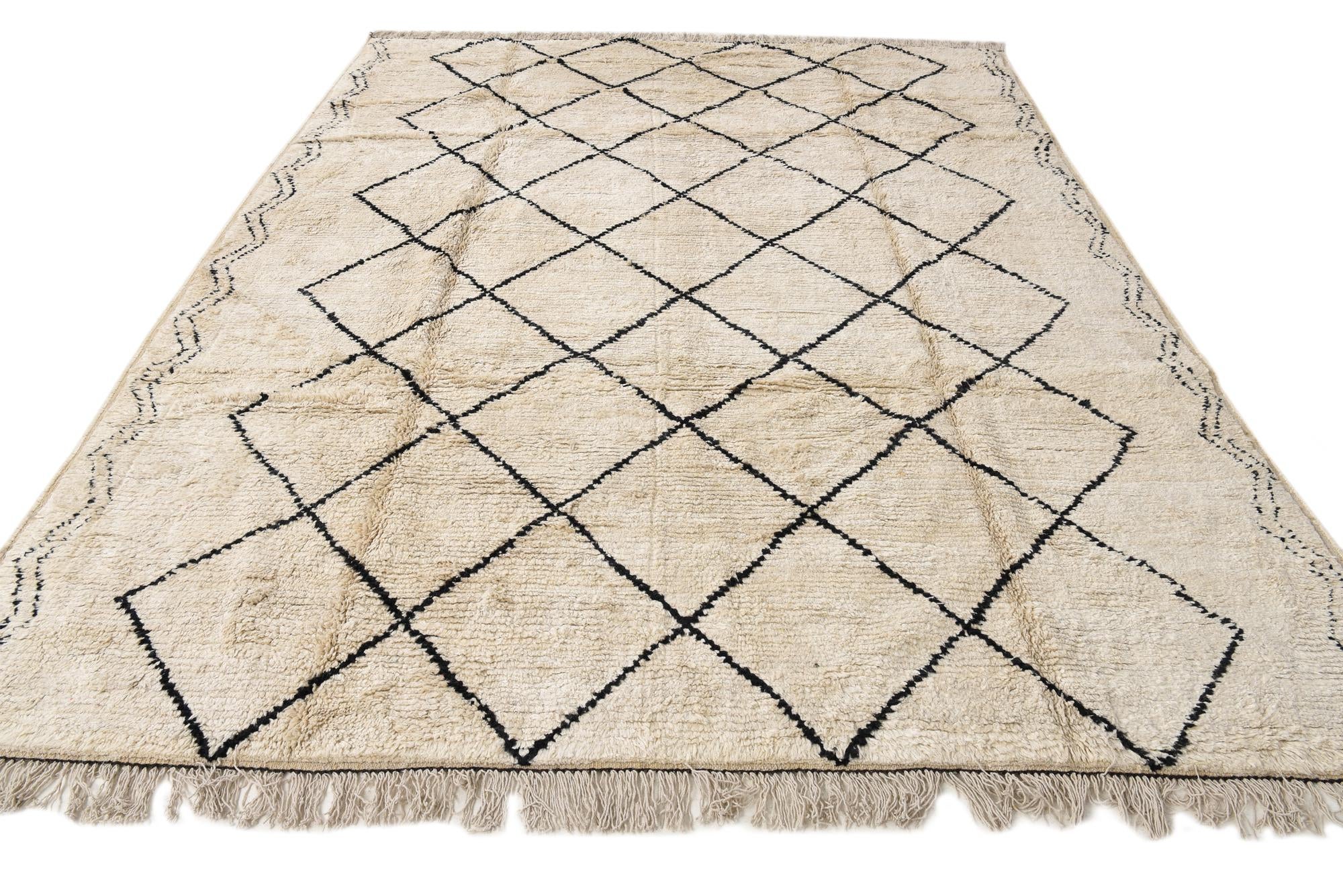 7' 11 x 10' 1 Hand Knotted Moroccan Wool Rug