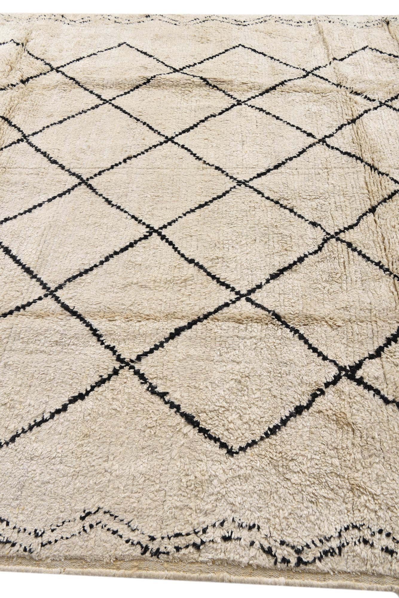 7' 11 x 10' 1 Hand Knotted Moroccan Wool Rug